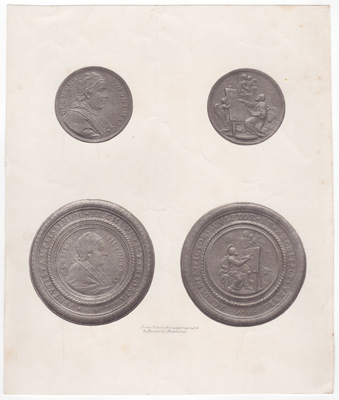 [Pope Clemens / Academy of Sculpture, Architecture seal or coins]